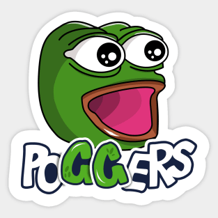 Poggers GG Twitch emote Pepe the frog Sticker